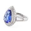 Image 1 : 3.58 ctw Tanzanite and 0.54 ctw Diamond Platinum Ring