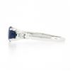 Image 6 : Vintage 14k White Gold 1.28 ctw GIA Round Sapphire & Marquise Diamond Accents Ri
