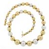 Image 3 : Vintage 18k Rose White Yellow Gold Graduated Round Ball Bead 6.0-14.3mm Necklace