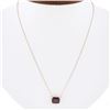 Image 1 : NEW 14k Rose Gold 1.97 ctw Rectangular Step Cut Garnet Solitaire Pendant Necklac