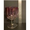 Image 2 : carnival glass cranberry goblet 60's