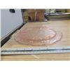 Image 3 : pink depression glass cherry blossom cake plate