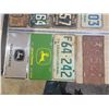 Image 3 : collection of old license plates John Deere, etc.