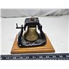 Image 2 : Brass desk top bell, w/ wooden base - 7"x5"