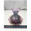Image 1 : Vintage Ruevan purple glass flower vase and bowl - Made in Canada