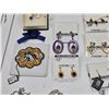 Image 7 : Collection of new assorted costume jewelry - earrings, necklaces, broaches, ring - w/ tags