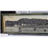 Image 2 : Vintage framed Hong Kong scene, woven on silk - 49"W x 11"H