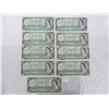 Image 1 : 9 Canadian One Dollar Bills 1867-1967