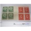 Image 1 : Canadian 2 Blocks of Four 2 and 3 cent King George 5th OG NH Never Used