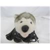 Image 4 : Harley Davidson Stuffed Husky Dog Wearing a Leather Jacket