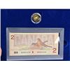 Image 4 : 1996 Canada's 2 dollar proof coin & banknote set, in blue case