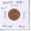 Image 1 : 2003 New Effigy Canadian Small Cent. MS-65. Red.
