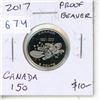 Image 1 : 1867 - 2017 Proof 150th Anniversary of Canada 5 Cents. Stylized Beaver. One Year Type. Ultra-Heavy C