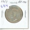 Image 1 : 1951 Canadian Silver 50 Cents. EF-40. Nice.
