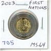 2023 First Nations $2 Toonie. First coin designed by 3 different artists (First Nations, Metis & Inu