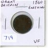 Image 1 : Great Britain. 1860 Farthing. Queen Victoria/Britannia. VF.