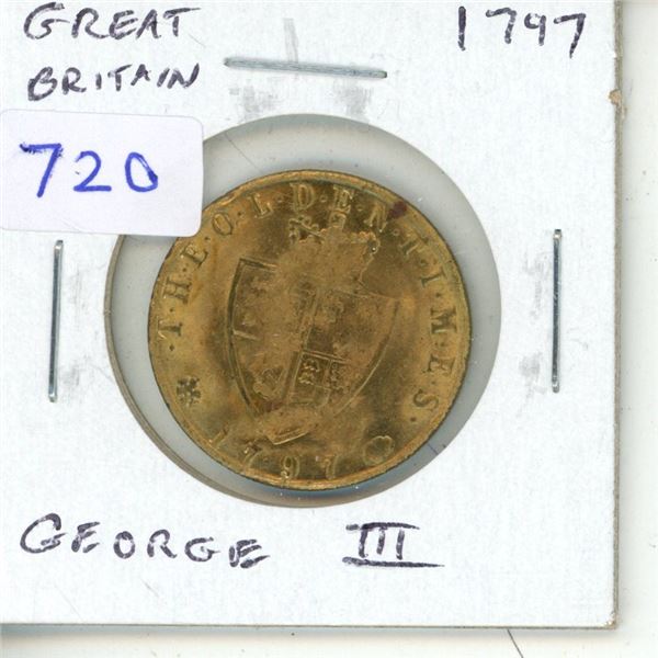 Great Britain. 1797 Imitation coin depicting King George III. AU.