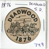 Image 1 : 1876 Deadwood, South Dakota Wooden Nickle. Unc.