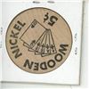 Image 2 : 1876 Deadwood, South Dakota Wooden Nickle. Unc.