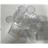 Image 1 : 25 Hard Plastic Holders for various coin denominations. (Mostly for Canadian Silver Dollars). Used.