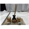 Image 4 : Homedeco - Candle holder's set and small storage basket with 3 mini glass.