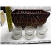 Image 9 : Homedeco - Candle holder's set and small storage basket with 3 mini glass.