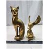 Image 1 : Large brass cat and mouse figurines - 12" & 6"H