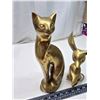 Image 2 : Large brass cat and mouse figurines - 12" & 6"H