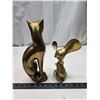 Image 4 : Large brass cat and mouse figurines - 12" & 6"H