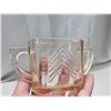 Image 4 : Pink depression glass cream and sugar dishes