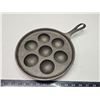 Image 1 : Cast Iron Aebleskiver pan - 9" across