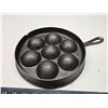 Image 3 : Cast Iron Aebleskiver pan - 9" across