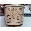 Image 3 : 3 Mid Century 1950's Barber shop quartet porcelain snack pails - Chips, Pretzels and Nuts