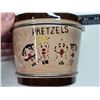 Image 4 : 3 Mid Century 1950's Barber shop quartet porcelain snack pails - Chips, Pretzels and Nuts