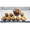 Vintage "Laurentian" pottery dish set - Coffee pot, cups, cream n sugar, etc. Made in Canada
