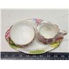 Image 2 : Royal Albert "Blossom Time" cream n sugar dish, w/ tray