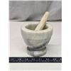 Solid marble mortar & pestle