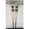 Image 1 : 2 Tall metal and glass torch style tea lights - 25.5"H