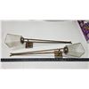 Image 2 : 2 Tall metal and glass torch style tea lights - 25.5"H