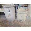 Image 1 : 5 gallon red wing butter churn (hairline crack) & 4 gallon medalta crock (good condition)