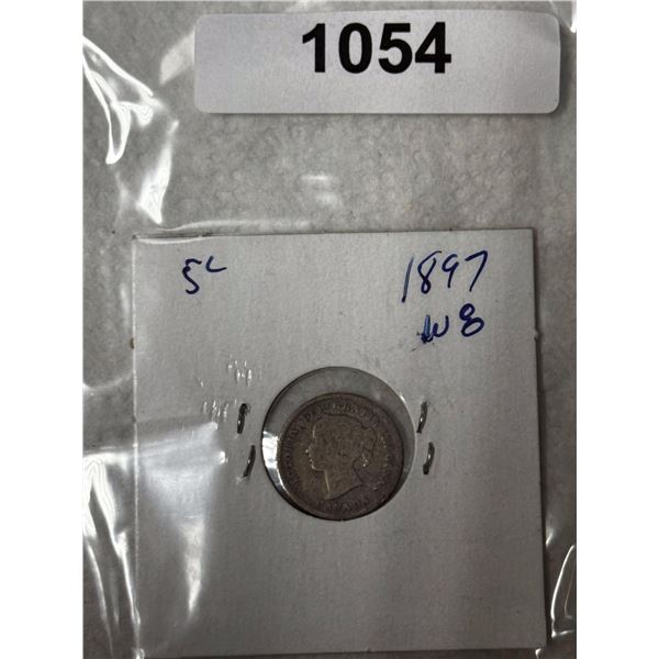 1897 CDN SILVER 5 CENT VG