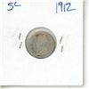 Image 1 : 1912 CDN SILVER 5 CENT VF-XF