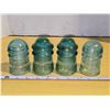 Image 2 : 4 Green glass insulators