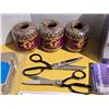 Image 7 : Collection of sewing/knitting items - Patterns, crochet books, yarn, scissors, etc.