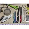Image 3 : Collection of kitchen utensils - knives, muffin trays, recipes, etc.