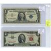 Image 1 : 1957 U.S.A. Bill (Can be Traded in for Silver Certificate Bill) & 1953 U.S.A. 2 Dollar Bill