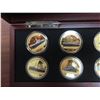 Image 3 : 8 Coin Set of Legendary Shipwrecks, Gold Crown Collection, in Red Wooden Box - Made by Bradford Exch