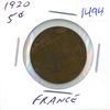 Image 1 : 1920 France 5 Cent Coin