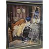 Image 2 : Large framed glass Hockey scene, by S. Deaville - 26.5"x 30.5"H
