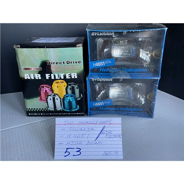 2 Sylvania headlights H4651 - high bean - air filter